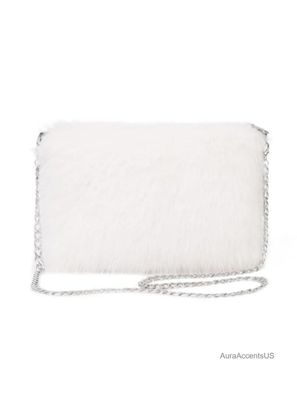 Faux Fur Crossbody Bag Detachable Chain Shoulder Purse Handbag